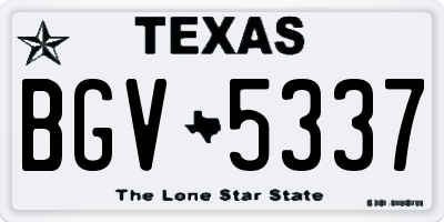 TX license plate BGV5337