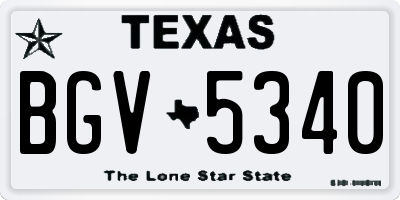 TX license plate BGV5340
