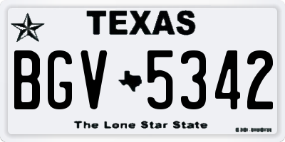 TX license plate BGV5342
