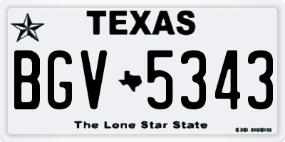 TX license plate BGV5343