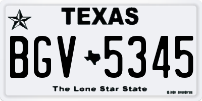 TX license plate BGV5345