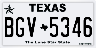 TX license plate BGV5346