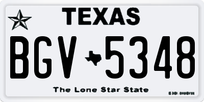 TX license plate BGV5348