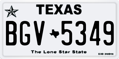 TX license plate BGV5349