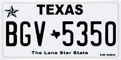 TX license plate BGV5350
