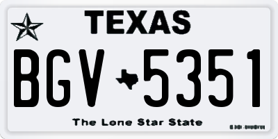 TX license plate BGV5351