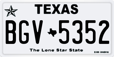 TX license plate BGV5352