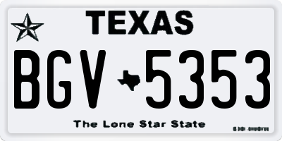 TX license plate BGV5353