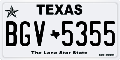 TX license plate BGV5355