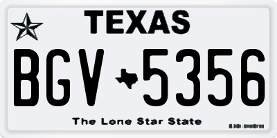 TX license plate BGV5356