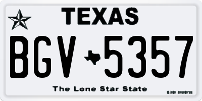 TX license plate BGV5357