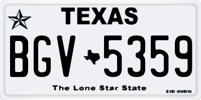 TX license plate BGV5359