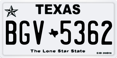 TX license plate BGV5362