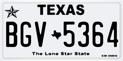 TX license plate BGV5364
