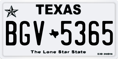 TX license plate BGV5365