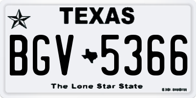 TX license plate BGV5366