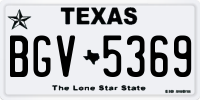 TX license plate BGV5369