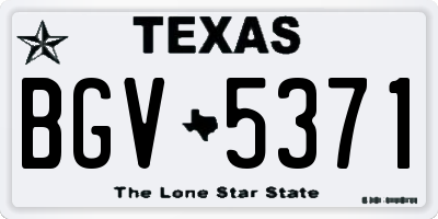 TX license plate BGV5371