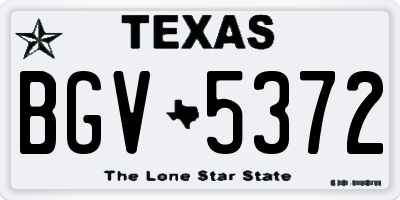 TX license plate BGV5372