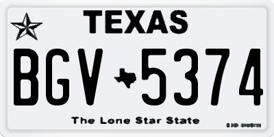 TX license plate BGV5374
