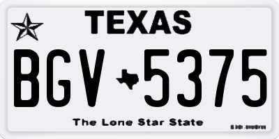 TX license plate BGV5375