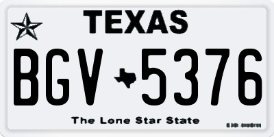 TX license plate BGV5376