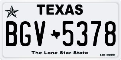TX license plate BGV5378