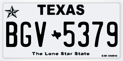 TX license plate BGV5379