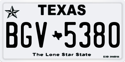 TX license plate BGV5380