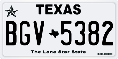 TX license plate BGV5382