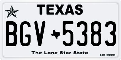 TX license plate BGV5383
