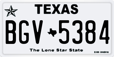 TX license plate BGV5384