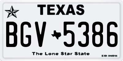 TX license plate BGV5386