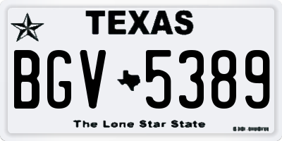 TX license plate BGV5389