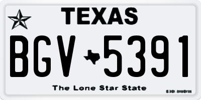 TX license plate BGV5391