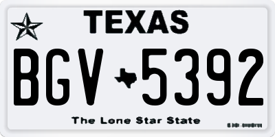 TX license plate BGV5392