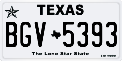 TX license plate BGV5393