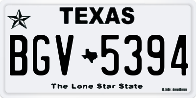 TX license plate BGV5394
