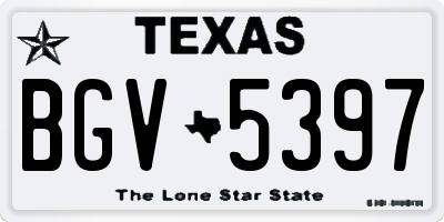 TX license plate BGV5397