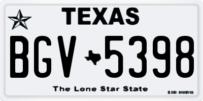TX license plate BGV5398