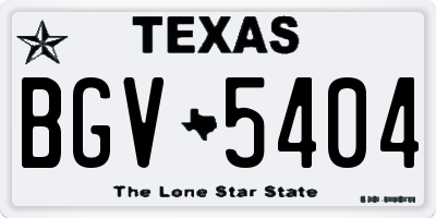 TX license plate BGV5404