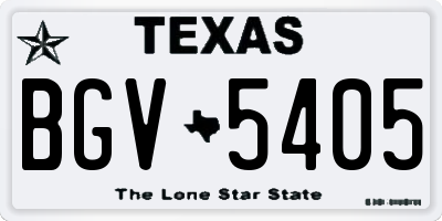 TX license plate BGV5405