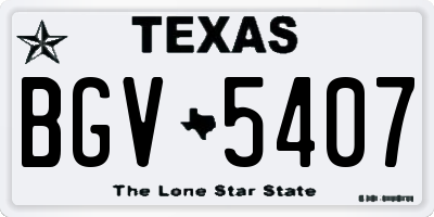 TX license plate BGV5407