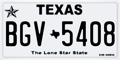 TX license plate BGV5408