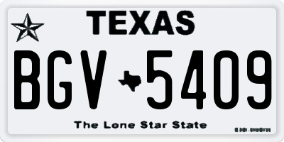TX license plate BGV5409