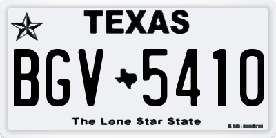 TX license plate BGV5410