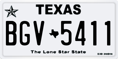 TX license plate BGV5411