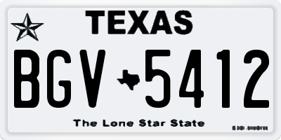 TX license plate BGV5412