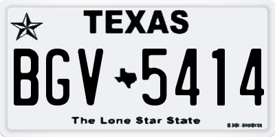 TX license plate BGV5414