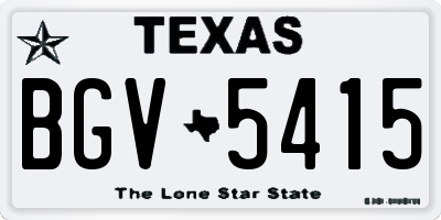 TX license plate BGV5415